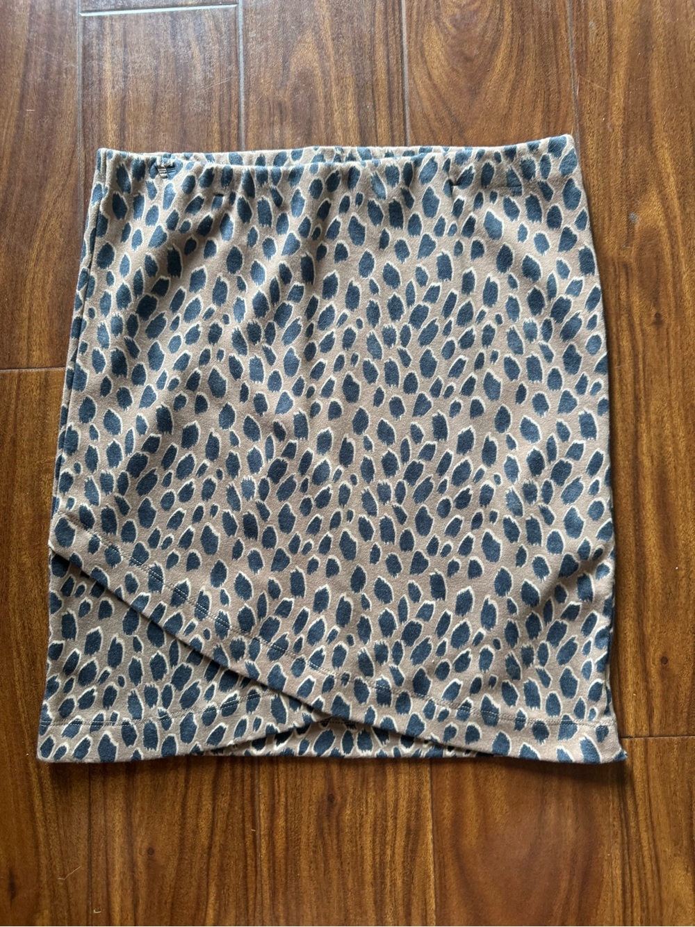 SO Beige and Black Animal Print Mini Skirt